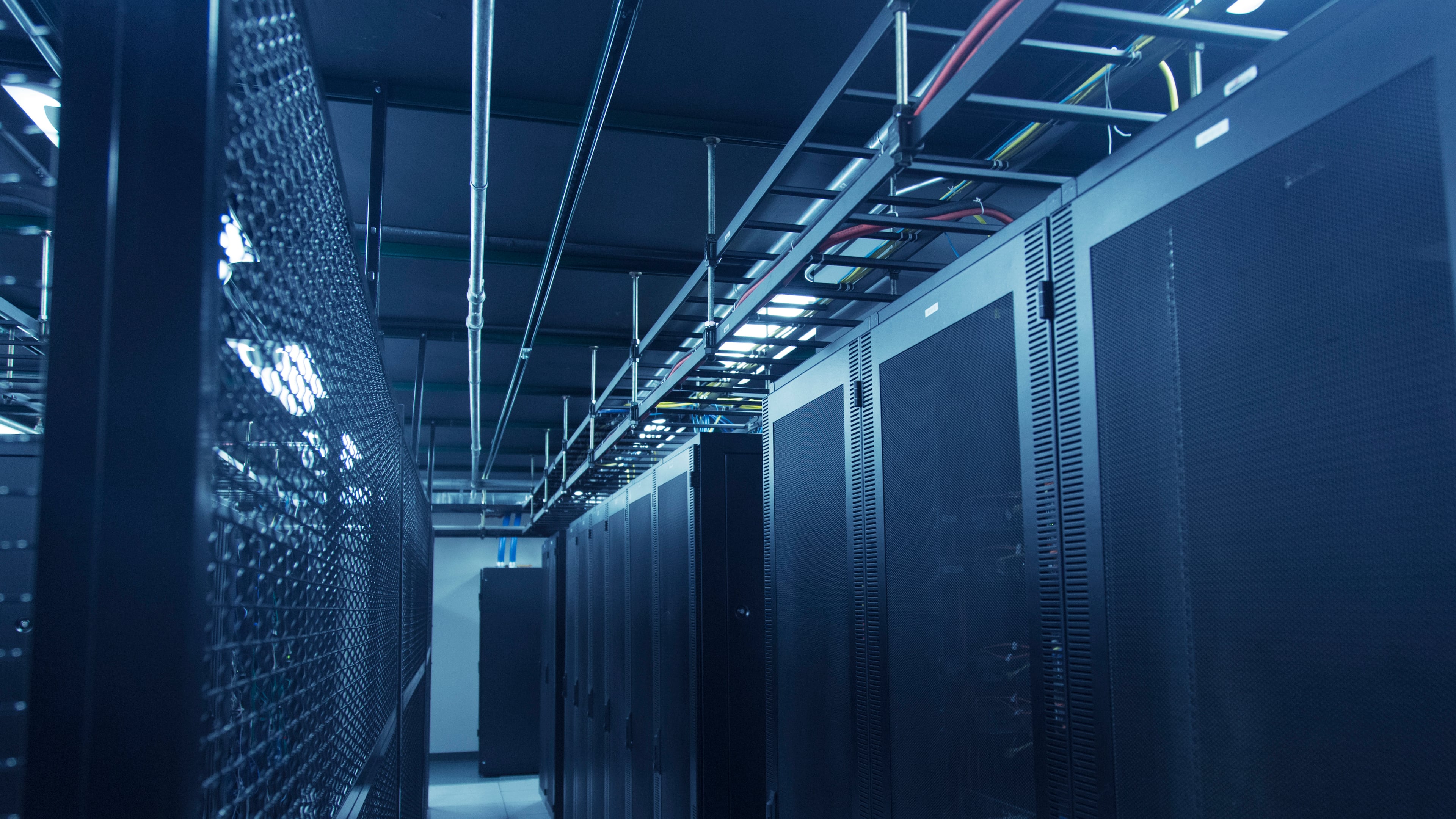 This is a photo of computer equipment within the data center at 56 Marietta St. in downtown Atlanta, a networking hub for other data centers across the Atlanta region to connect. (Courtesy of Digital Realty)