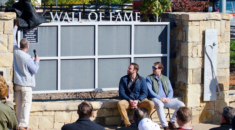 Milton’s Wall of Fame at Bell Memorial Park lists sports figures who contributed to city parks and recreation programs. CITY OF MILTON