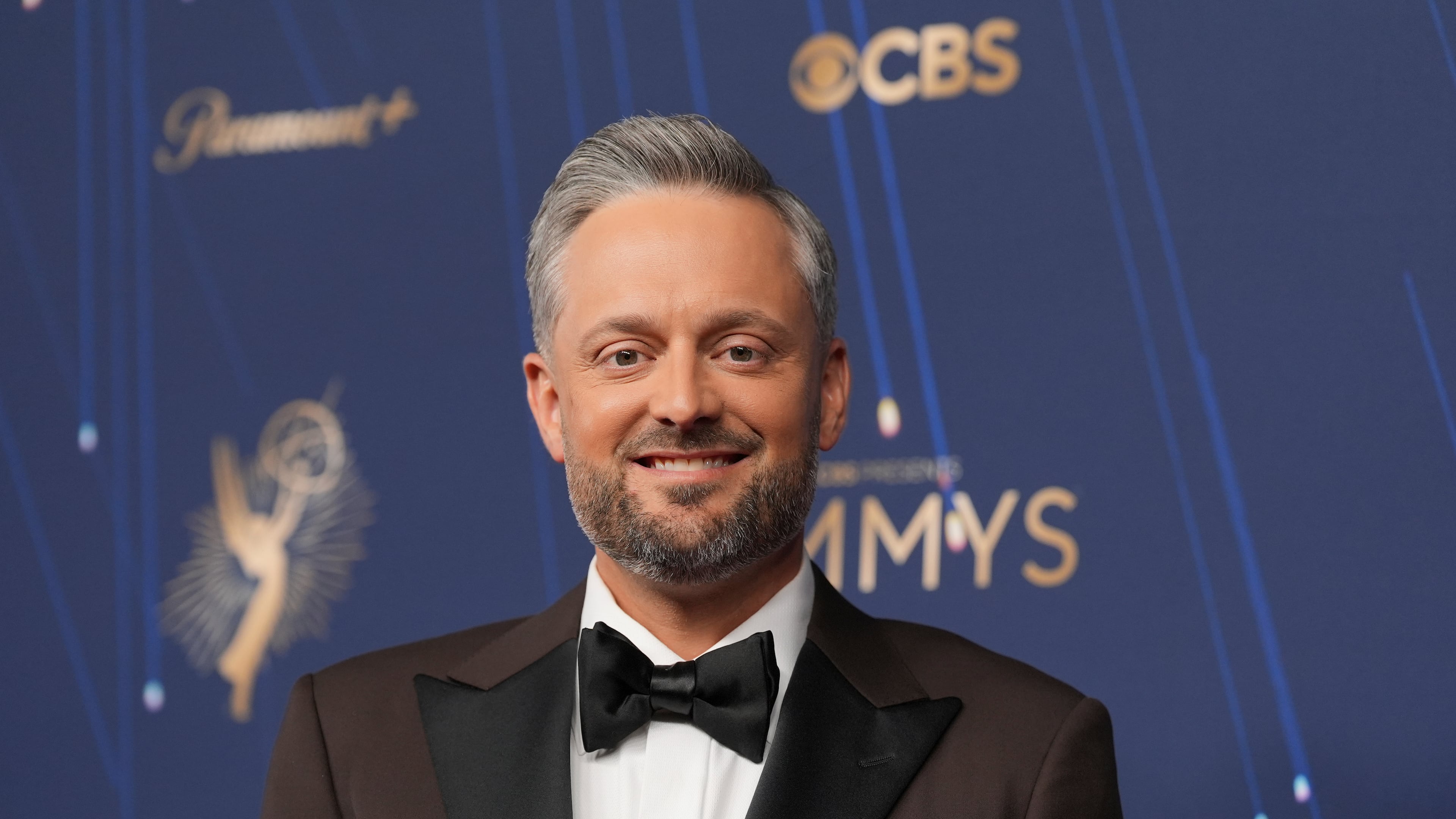 Nate Bargatze arrives at the 77th Primetime Emmy Awards on Sunday, Sept. 14, 2025, at the Peacock Theater in Los Angeles. (AP Photo/Jae C. Hong)