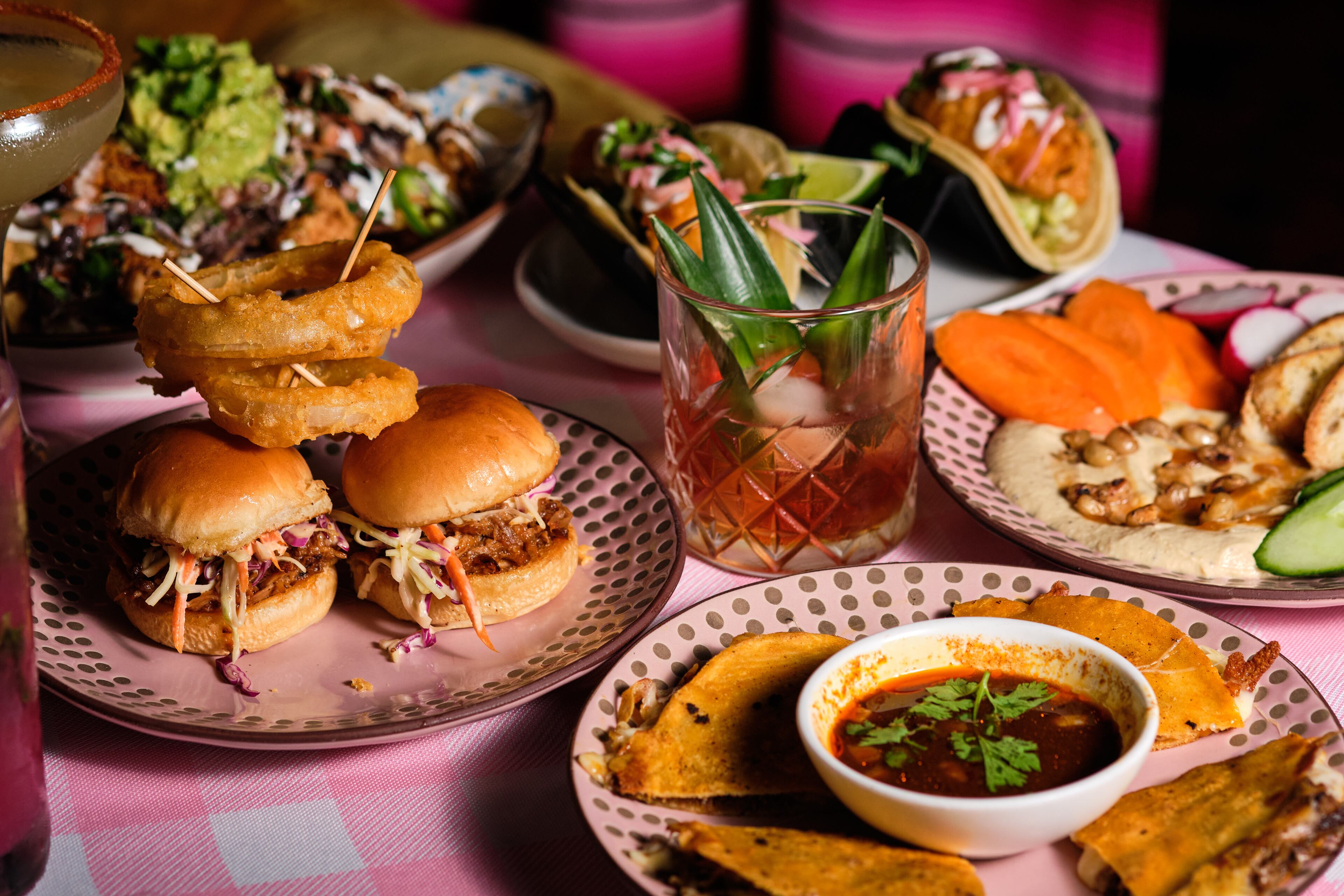 Southwestern-themed food and drink available at the Blind Pig Parlour Bar's summer pop-up, the Pink Piggy Saloon. (Brandon Amato/ Courtesy of Blind Pig Parlour Bar)