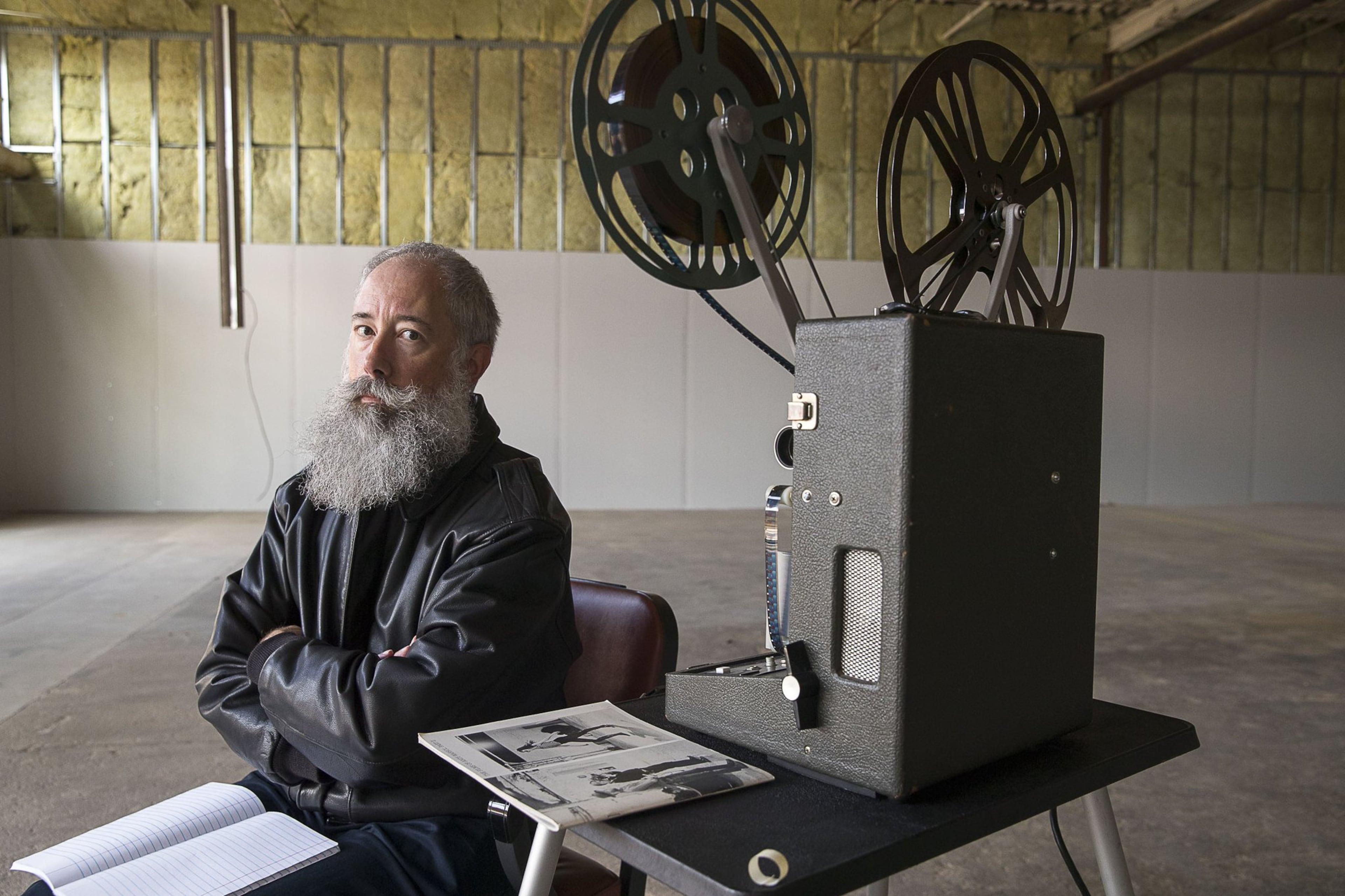Andy Ditzler, founder of the “Film Love” cinema series, will be showing the 8-hour Andy Warhol film “Empire” in this room at The Works. (Alyssa Pointer/AJC)