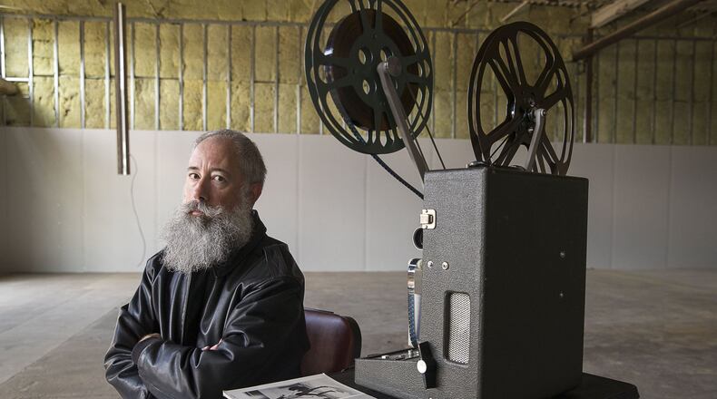 Andy Ditzler, founder of the “Film Love” cinema series, will be showing the 8-hour Andy Warhol film “Empire” in this room at The Works. (Alyssa Pointer/alyssa.pointer@ajc.com)