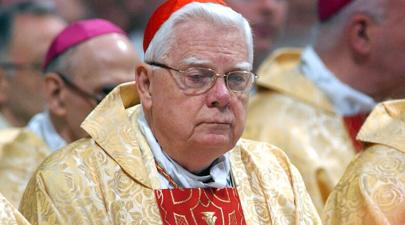 VATICAN CITY - MARCH 24:  Cardinal Bernard Law attends the Chrism Mass celebration at St. Peter's Basilica on March 24, 2005 in Vatican City. (Photo by Franco Origlia/Getty Images)
