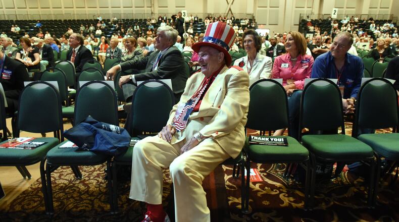 Oscar Poole (foreground) during last year’s Georgia Republican party convention in Athens. Hyosub Shin, hshin@ajc.com