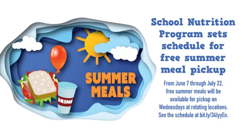 Students throughout Fayette County can pick up free meals on Wednesdays in June and July. Courtesy FCBOE