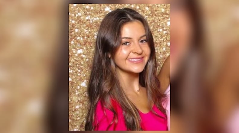 A photo of Laken Riley, a 22-year-old nursing student who was killed in February on the University of Georgia campus, appeared on the jumbotron at the Fiserv Forum in Milwaukee ahead of U.S. Sen. Ted Cruz's speech at the Republican National Convention targeting illegal immigration. The man charged in Riley's death is a Venezuelan man who authorities say was arrested in 2022 after unlawfully entering the United States.