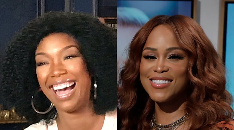 Brandy and Eve are starring in a new ABC pilot drama called "Queens" about a former hip-hop group from the 1990s reuniting. Photos: Rodney Ho/rho@ajc.com (left), CBS (right)