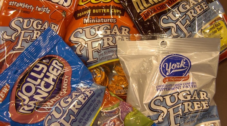 KRT FOOD STORY SLUGGED: NEWCANDY KRT PHOTOGRAPH BY CHARLES OSGOOD/CHICAGO TRIBUNE (June 27) A variety of sugarless candy. Estimates show that one in three Americans born in 2000 will develop diabetes at some point in their lives. Candy manufacturers aren't ignoring this trend and are working now to develop sugar-free products that actually taste good. (cdm) 2005