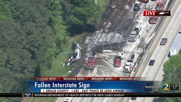 All southbound lanes of I-285 were blocked near Memorial Drive for hours.