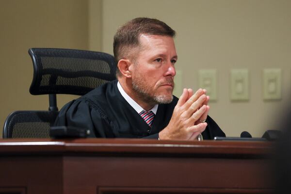 Judge Nicholas Primm is shown during the sentencing hearing for Colt Gray at Barrow County Superior Court, Monday, July 27, 2026, in Winder, Ga. (Jason Getz/AJC)