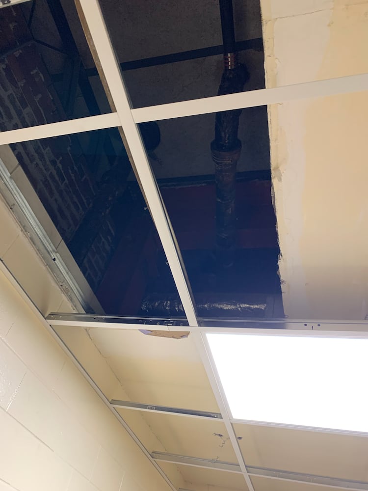 Girls Restroom Ceiling Before