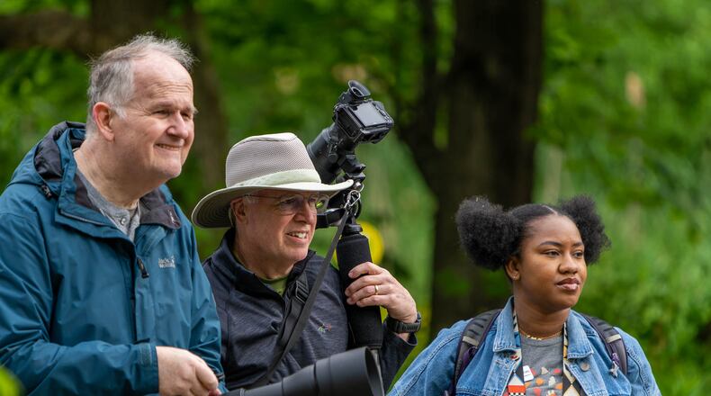 FILE PHOTO: Three members of the Georgia Audubon Society look for birds.
(Courtesy of the Georgia Audubon Society / Photographer Stephen Weiss)