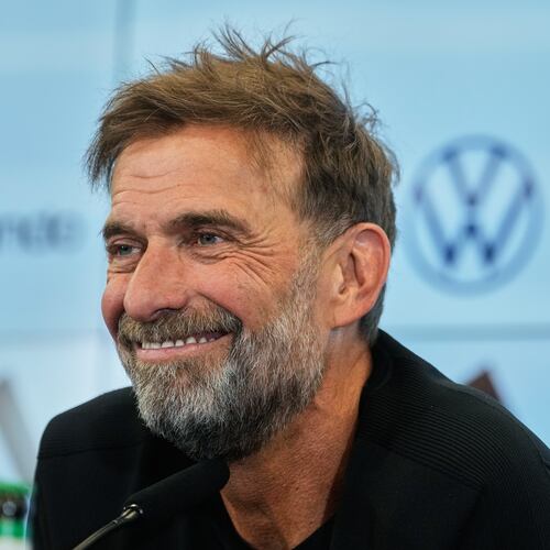 Newly appointed head coach of the German national soccer team Juergen Klopp attends a news conference at the headquarters of the German Football Association DFB in Frankfurt, Germany, Friday, July 24, 2026. (AP Photo/Michael Probst)