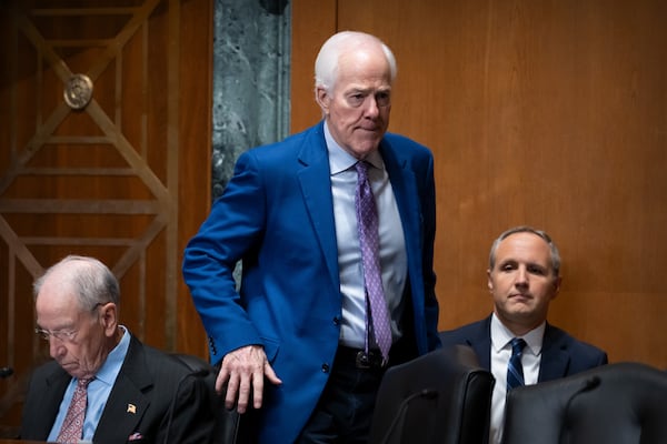 Sen. John Cornyn, R-Texas, arrives for a hearing of the Senate Finance Committee on Capitol Hill in July. (Mark Schiefelbein/AP)