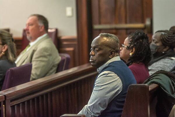 Ahmaud Arbery's father, Marcus Arbery Sr., watches during jury selection on Tuesday, Jan. 21, 2025. Former Glynn County District Attorney Jackie Johnson is accused of hindering the police investigation into Ahmaud Arbery's murder. (Michael Hall/The Brunswick News) 