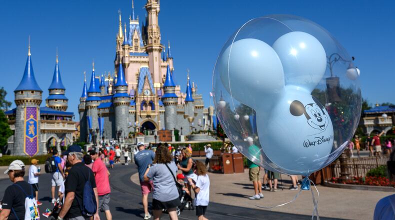 Guests visit the Magic Kingdom at Walt Disney World in Bay Lake, Fla. Gluten-free food options are easy to find. (Todd Anderson/The New York Times 2023)