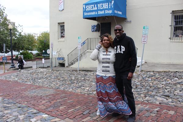 Kisha and Loren Robinson visit Savannah from Tampa, Florida, where the effects of Hurricane Ian were more severe. Hurricane Ian tracked further east, missing the Georgia coast and making landfall in South Carolina instead.