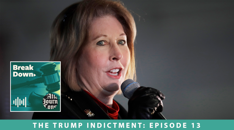 The latest Breakdown episode covers the surprise guilty plea of lawyer Sidney Powell, who infamously said she would “release the Kraken” when falsely promising she would produce widespread evidence of election fraud. (Associated Press)