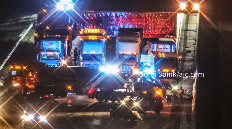 A man died after a Nissan Altima struck his truck on I-85 North on Wednesday morning, authorities said.