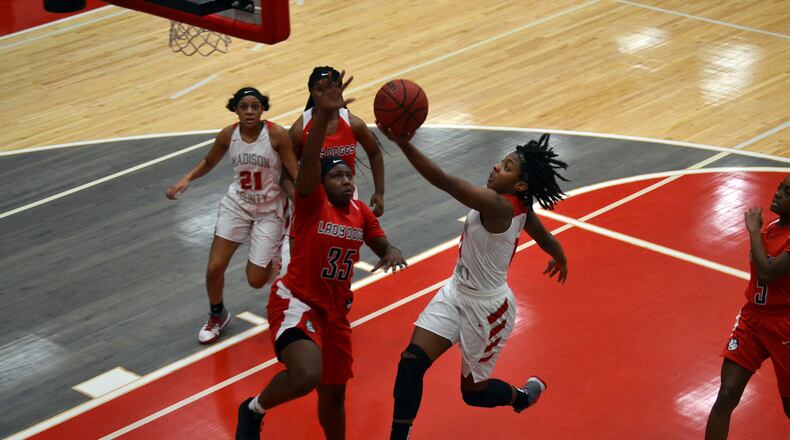Kayla McPherson, a 5-foot-7 sophomore point guard, averaged 23.7 points, 6.5 rebounds, 5.3 assists and 3.5 steals per game and led Madison County (25-3) to the second round of the Class AAAA tournament.