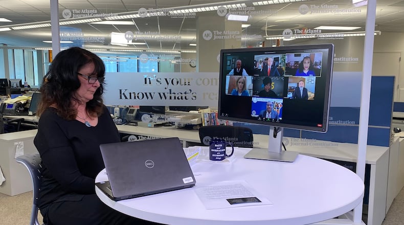 AJC education columnist Maureen Downey plays host to a virtual roundtable of seven metro Atlanta schools superintendents. (AJC 2021)
