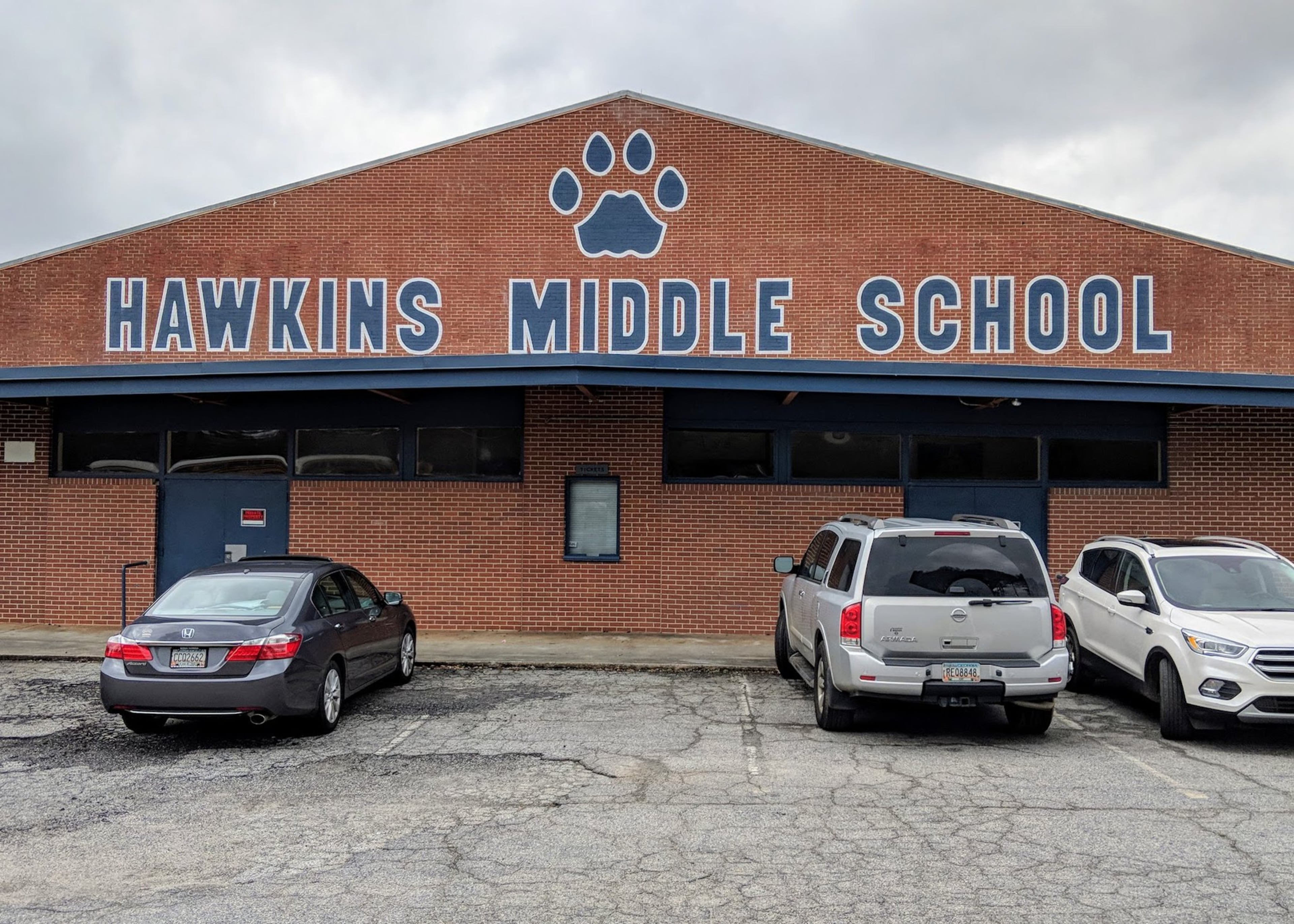 The original building used for Hawkins Middle School was torn down in 2024. Contributed by DTours