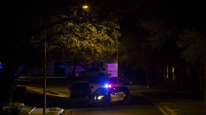 An Austin police vehicle blocks a road leading to the scene of a possible bombing in Austin, Texas, on Sunday, March 18, 2018. (Photo: Nick Wagner/Austin American-Statesman)