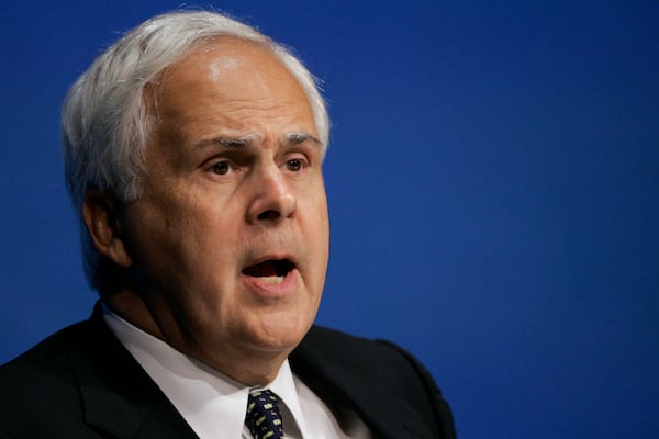 FedEx Corp. founder Fred Smith takes part in a discussion at the National Conference of State Legislatures in Nashville, Tenn. on Tuesday, Aug. 15, 2006. (AP Photo/Mark Humphrey)