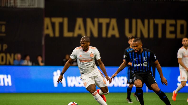 during their game against Atlanta United at Mercedes Benz Stadium in Atlanta, Georgia, on June 29, 2019.