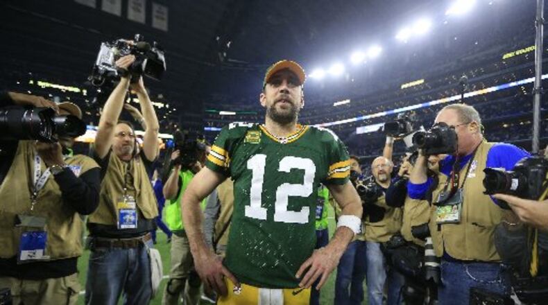 Aaron Rodgers can beat the Falcons in a shootout. (AP Photo/Ron Jenkins)
