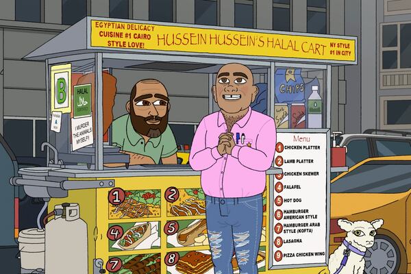 This image released by Amazon shows a scene from the animated series "#1 Happy Family USA." (Amazon via AP)