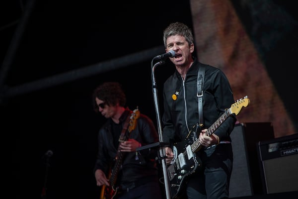 FILE - Noel Gallagher's performs as part of 'Noel Gallagher's High Flying Birds' at the Glastonbury Festival in Worthy Farm, Somerset, England, June 25, 2022. (Photo by Joel C Ryan/Invision/AP, File)