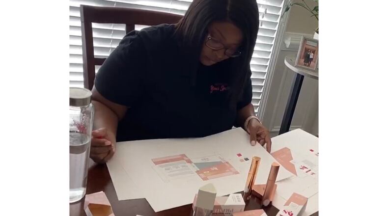 Tisha Thompson works on plans for LYS Beauty, the cosmetics line she launched in 2019. It became the first Black-owned cosmetics brand to receive Sephora's Clean at Sephora seal. (Courtesy of LYS Beauty)