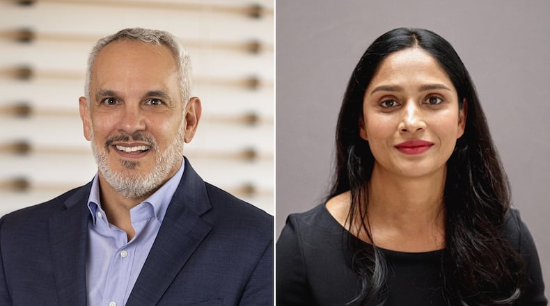 Carlos Pagoaga, left, will be the new vice president of global community affairs for the Coca-Cola Company and president of the Coca-Cola Foundation, replacing Saadia Madsbjerg, right. (Coca-Cola)