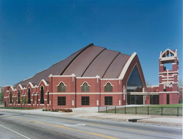 Built from 1994-1999, the Horizon Sanctuary was designed by William and Ivenue Stanley of Stanley Love-Stanley. The couple, both graduates of Georgia Tech's School of Architecture, reference Afrocentric design elements in their work such as the bell tower of the church inspired by the stalae of Axum in Ethiopia.