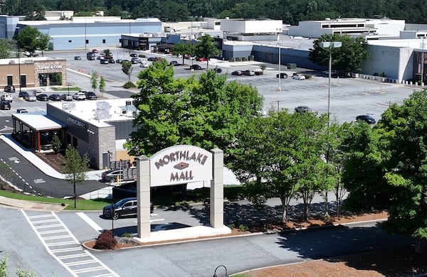 Aerial view of Northlake Mall on Wednesday, June 3, 2026. Northlake Mall is evicting a number of tenants under reports of a potential sale. Part of the mall was converted to offices occupied by Emory Healthcare, which won't be impacted. (Hyosub Shin/AJC)