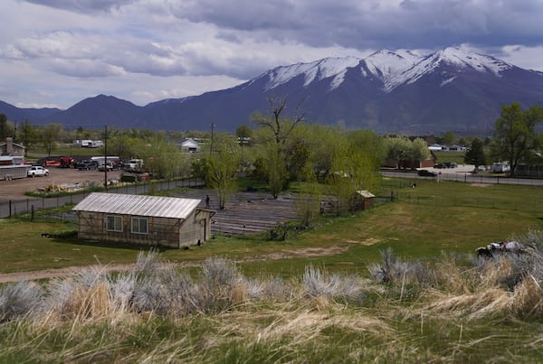 A greenhouse sits on the edge of the Shri Shri Radha Krishna Temple property in Spanish Fork, Utah, on Friday, April 25, 2025. (AP Photo/Jessie Wardarski)