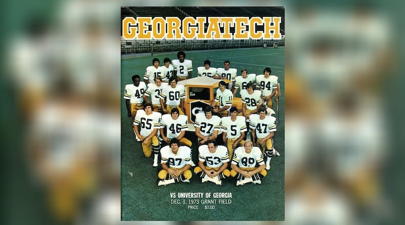 Mike McKenzie (No. 43, upper left) was a defensive back at Georgia Tech from 1970-1974. He was killed in a shooting near Gadsden, Alabama, at age 72, according to the Etowah County Sheriff's Office.