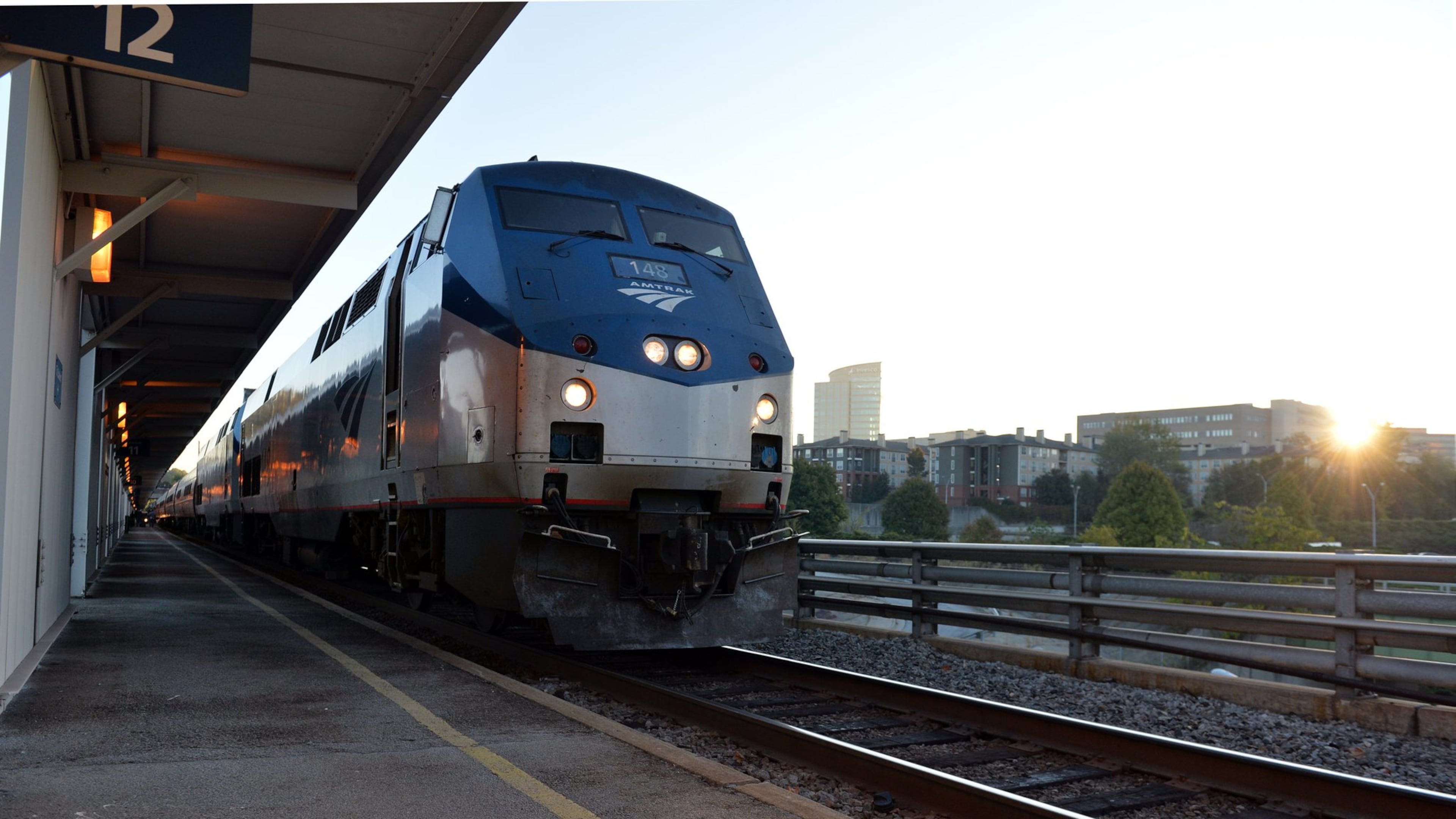 An Amtrak train waits to depart the Atlanta station on Oct. 23, 2014. (Brant Sanderlin/AJC File)