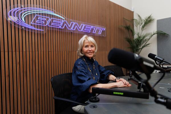 Bennett Family of Companies CEO Marcia Taylor poses for a portrait in the podcast studio at the headquarters in McDonough, Ga. on Friday, June 12, 2026. (Estela Muñoz/AJC)