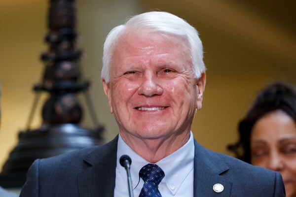House Speaker Jon Burns speaks at a news conference earlier this month. (Arvin Temkar/AJC)