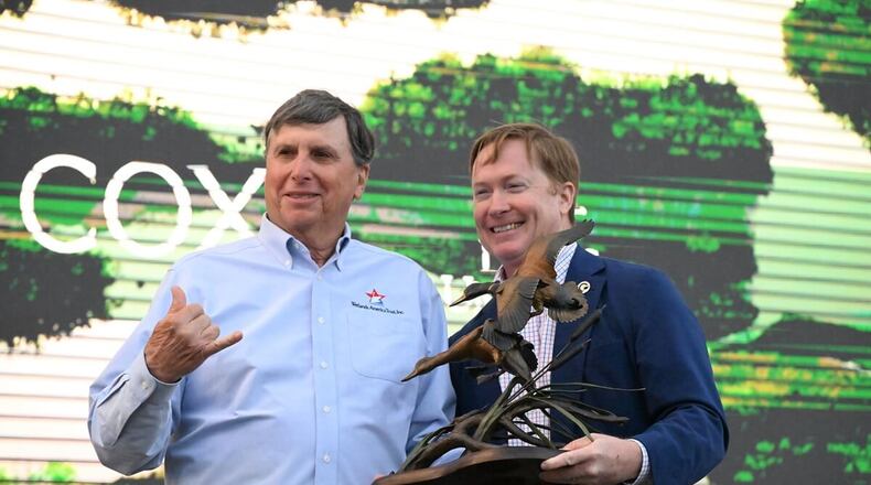 Jim Kennedy, left, and Adam Putnam, CEO of Ducks Unlimited. Source: Ducks Unlimited