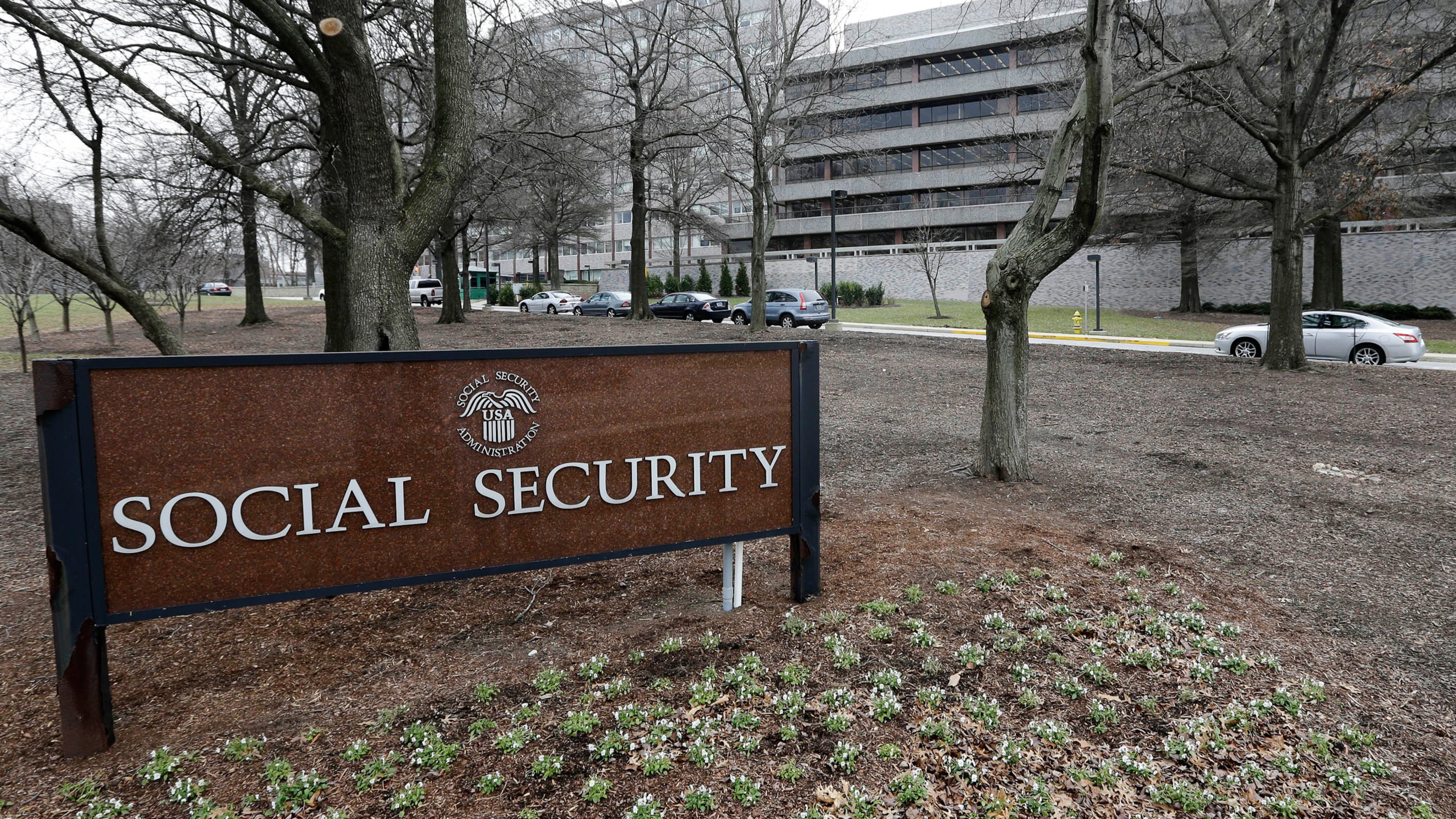FILE - The Social Security Administration's main campus is seen in Woodlawn, Md., Jan. 11, 2013. (AP Photo/Patrick Semansky, File)