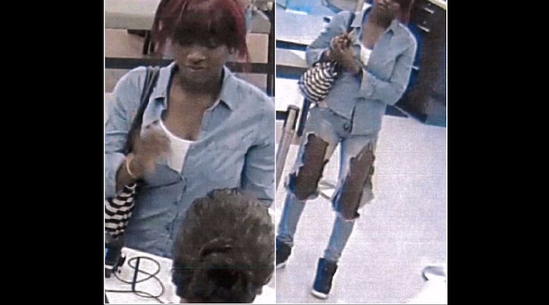 Here are surveillance images of the suspect in a July 8, 2017, robbery of a Navy Federal Credit Union in Kennesaw.