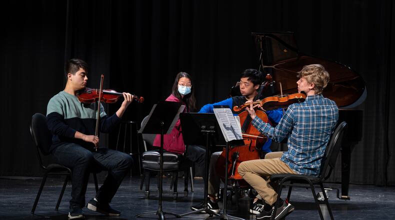 The Varro Quartet of metro Atlanta high school students (L-R: Didi Stone, Erin Li, Richard Wang and Lucas Nyman) will present the U.S premiere of Sibelius’s Piano Quartet in D Minor April 30 at Woodruff Arts Center.