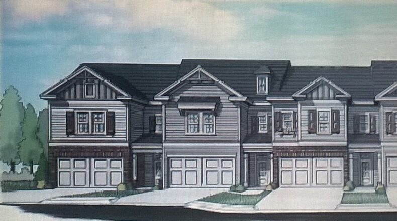 A new townhome community in Powder Springs will be comprised of 24 units on Hopkins Road. (Rendering courtesy of Olympia Homes)