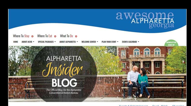 screen capture / awesomealpharetta.com/blog