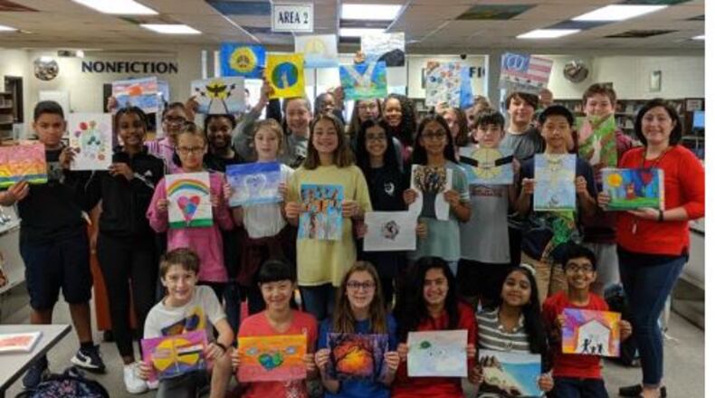 Students in Stephanie Birmingham’s STEAM Art classes at Five Forks Middle School are partnering with students from Syrian Refugee camps in a global art exchange called Memory Project.