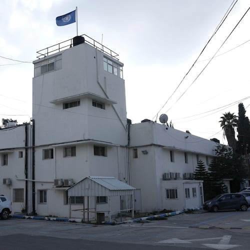 FILE - Offices of the United Nations agency for Palestinian refugees, known as UNRWA, are seen in the Shuafat refugee camp in Jerusalem, Monday, Jan. 27, 2025. (AP Photo/Mahmoud Illean, File)