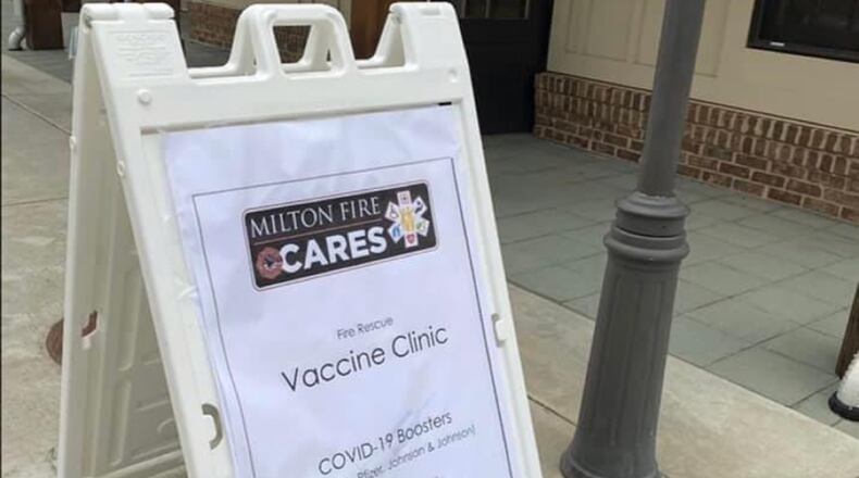 Milton firefighters continue efforts each week to help the community by offering booster shots at Milton CARES clinics. (Courtesy Milton Fire Department)